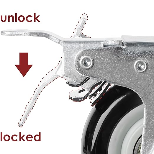 Finnhomy 5 Inch Heavy Duty Plate Swivel Casters Set of 4 - Image 6