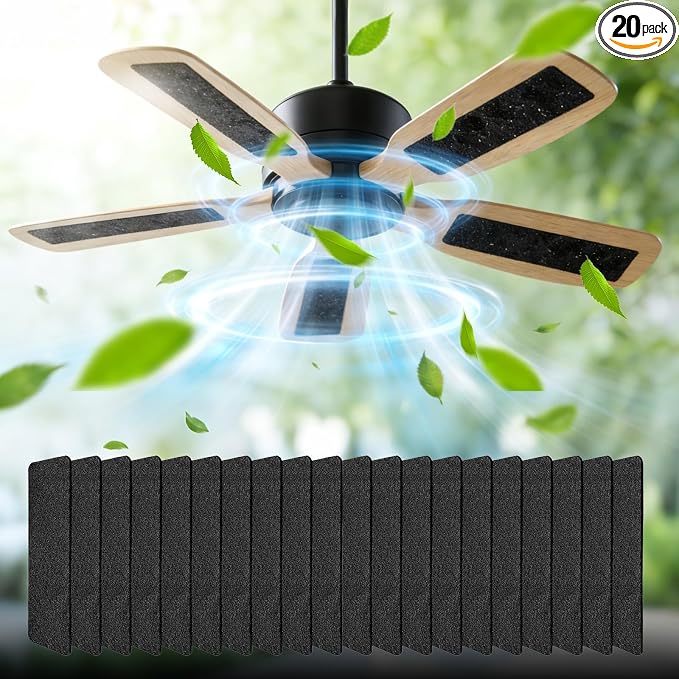 20pcs Ceiling Fan Filters for Blades, 9.9" X 3.4" Activated Coconut Carbon Air by Unknown