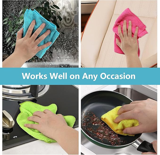 HOMEXCEL Microfiber Cleaning Cloth, 5 Pack Cleaning Towels - Image 6