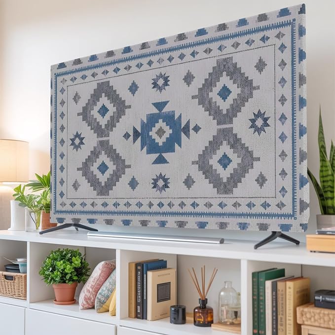 Southwestern Tribal Geometric Indoor TV Cover, Elastic TV Screen Protector by Unknown