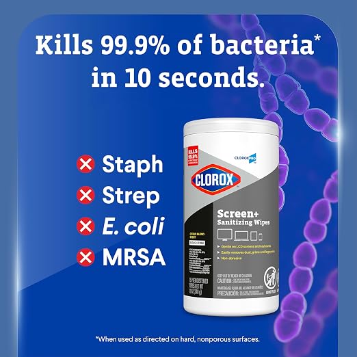 CloroxPro Clorox Screen+ Sanitizing Wipes, Disinfecting Wipes - Image 3