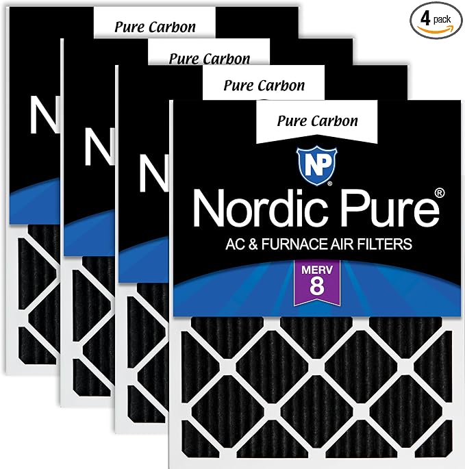 Nordic Pure 14x25x1 Pure Carbon Pleated Odor Reduction Furnace Air Filters 4 by NordicPure