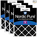 Nordic Pure 20x25x1 Pleated MERV 8 Pure Carbon Air Filters 4 Pack | Actual by NordicPure