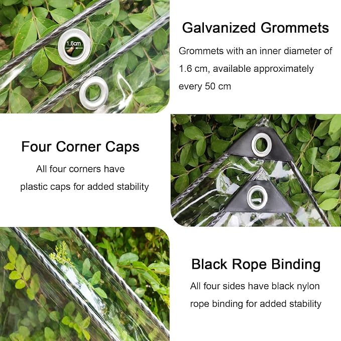 Transparent Tarpaulin Side Panels, Outdoor Clear Tarp Curtains - Image 5