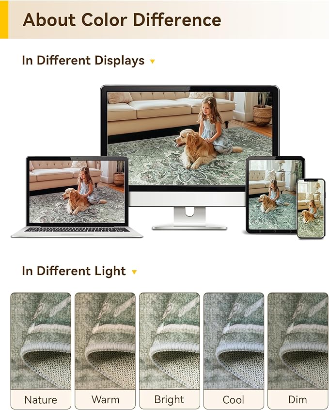 RELEANY Area Rugs 2'6''x10' Runner Rug Non Slip Washable for Kitchen Hallway Bedroom Beside Laundry Room Bathroom Rug, Floor Carpet, Dark Green Gray