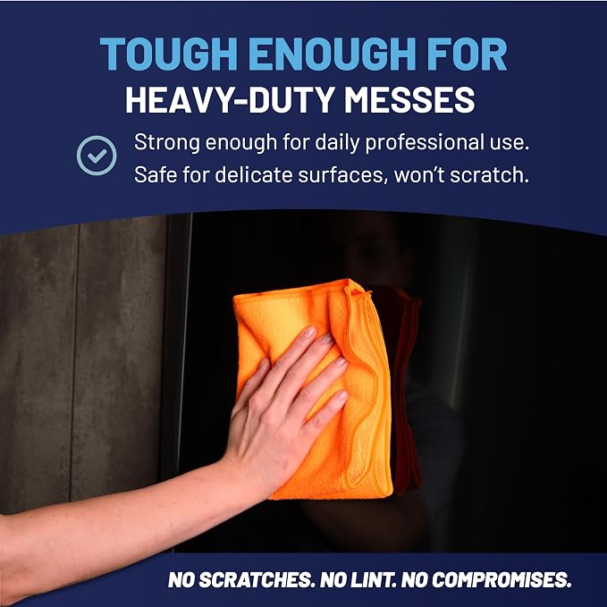 MW PRO Microfiber Cleaning Cloths Orange - Image 6