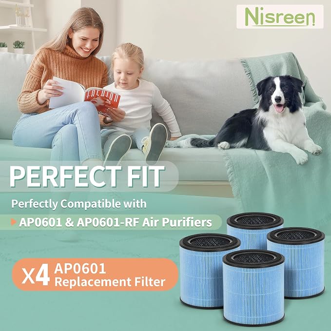 4-Pack AP0601 True HEPA Replacement Filter, Compatible - Image 2