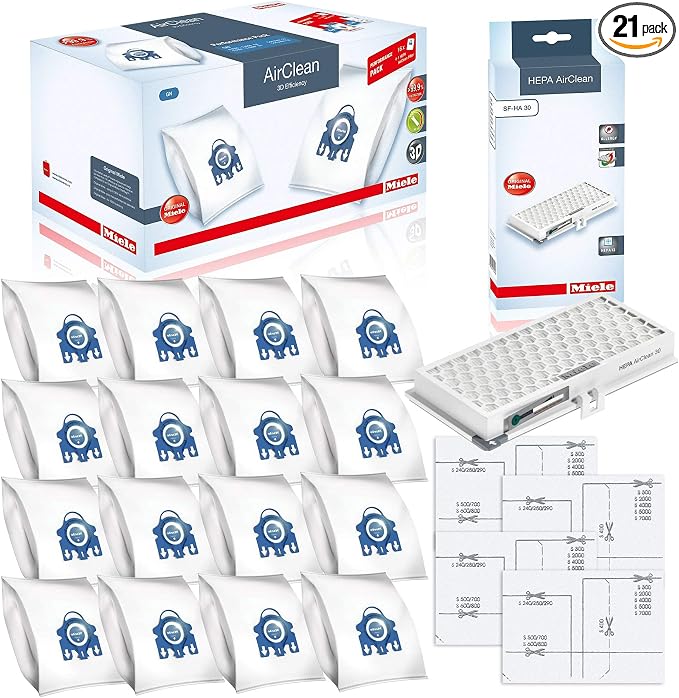 Miele Performance Pack 16 Type GN AirClean 3D Efficiency Genuine FilterBags + by Miele