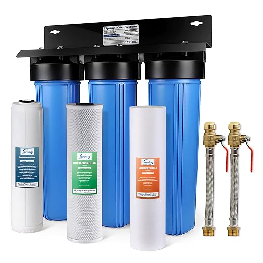 iSpring WGB32B-PB+AHPF12MNPT16X2 3-Stage Whole House Water Filter System by iSpring