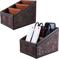2 Pack PU Leather Remote Control Holder Storage Container by Daixers