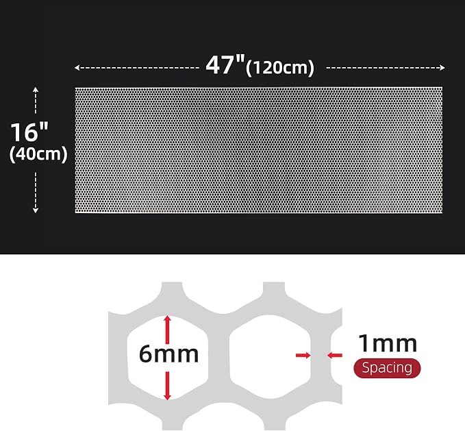 AggAuto 47x16 inches Car Pickup Truck Grill Mesh Spoiler Bumper Vent Aluminum - Image 2