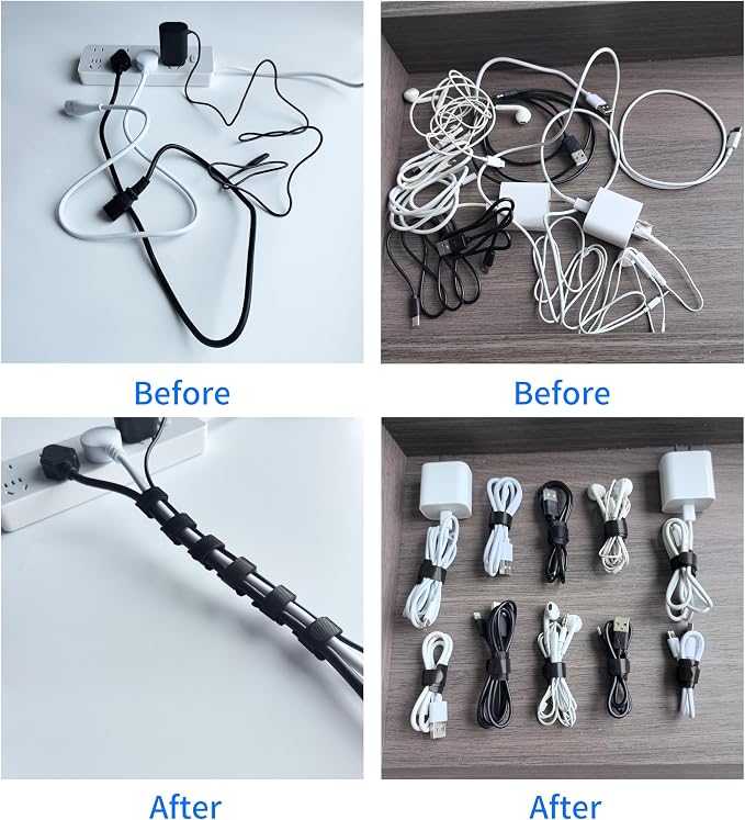 200 PCS 8 Inches Black Reusable Cable Ties, Adjustable Cord Straps, Cable - Image 3