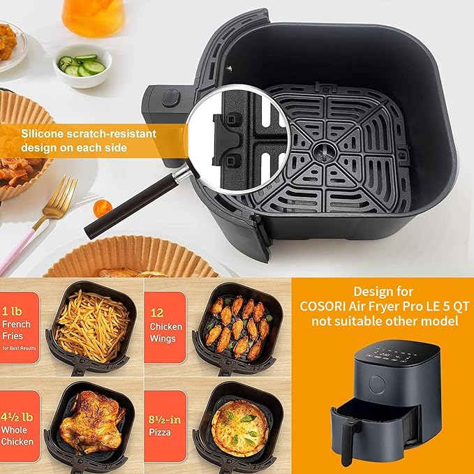 Air Fryer Grill Pan for COSORI Square Air Fryer Pro LE 5 Qt, Non-Stick - Image 2