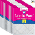 Nordic Pure 20x20x1 Tru Mini Pleat MERV 10 AC Furnace Air Filters 12 Pack | by NordicPure