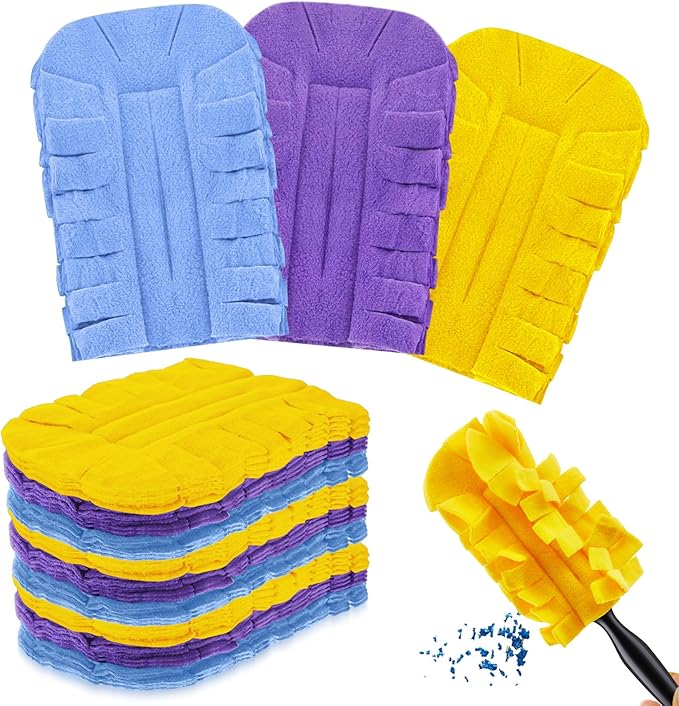 Zubebe 12 Pcs Duster Refill Reusable Fleece Duster Refills Feather Flat Dusters by Zubebe