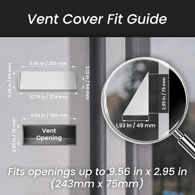 Repa Market 10 x 3 Inch White Galvanized Steel Vent Cover - Image 2