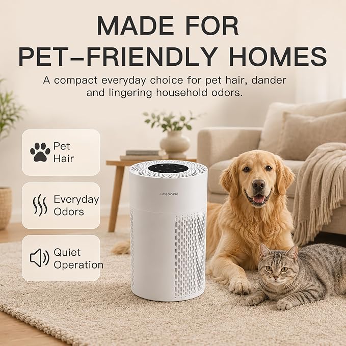 MEGAWISE Quiet Desktop Air Purifier, Featuring A Three-Stage Filtration System - Image 7