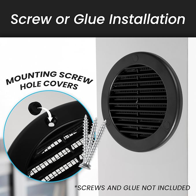 Repa Market 4 Inch Black Round Air Vent Cover - Image 4