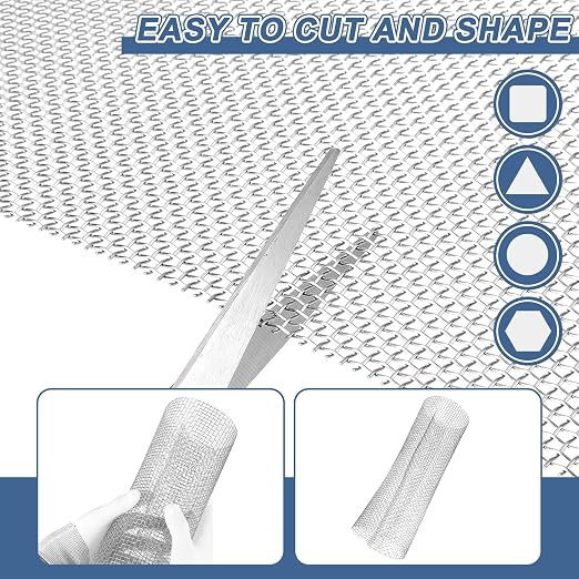 uxcell 8 Mesh 39" x 10" Woven Wire Mesh, 316 Stainless Steel Air Vent Filter - Image 4
