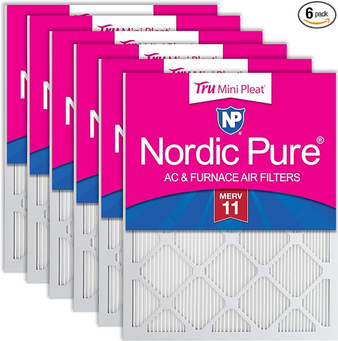 Nordic Pure 14x24x1 Tru Mini Pleat MERV 11 AC Furnace Air Filters 6 Pack | by NordicPure