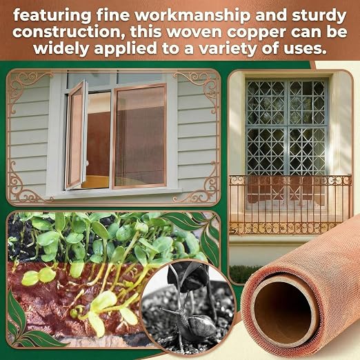 Therwen 24 Inch x 35 ft Copper Mesh Screen 99.9% Pure Copper 40 Mesh Roll Wire - Image 5