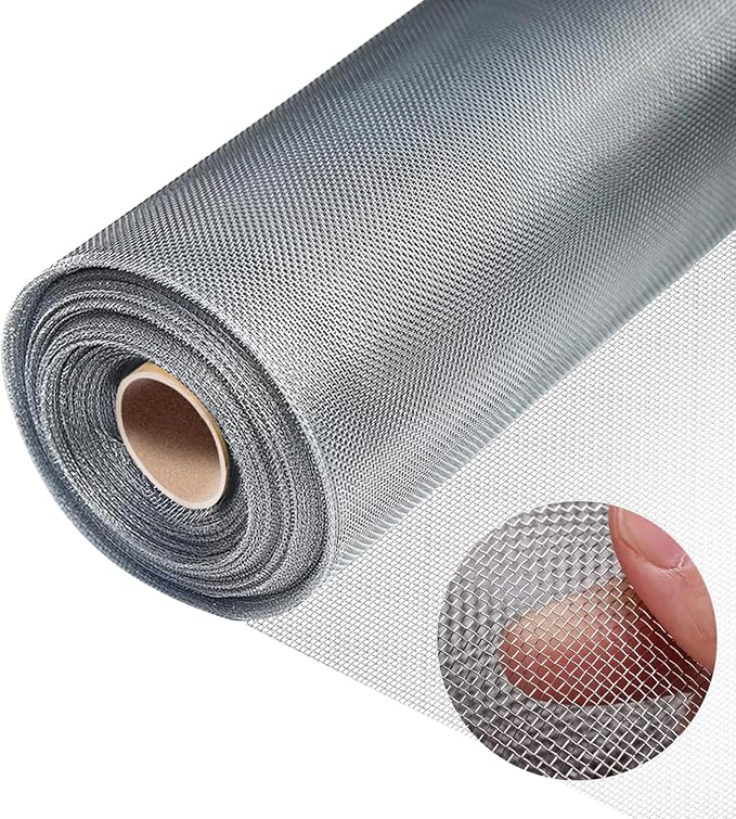 304 Stainless Steel Mesh, 24in x 10ft, 20 Mesh, Sturdy Metal Screen Roll by Unknown