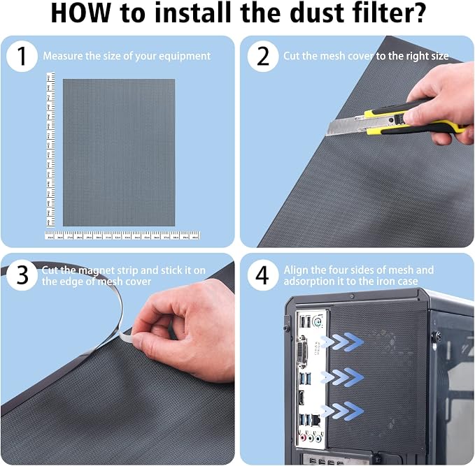 400x300mm DIY PC Case Dust Mesh Filter, PVC Dustproof Mesh Filter Cover - Image 4