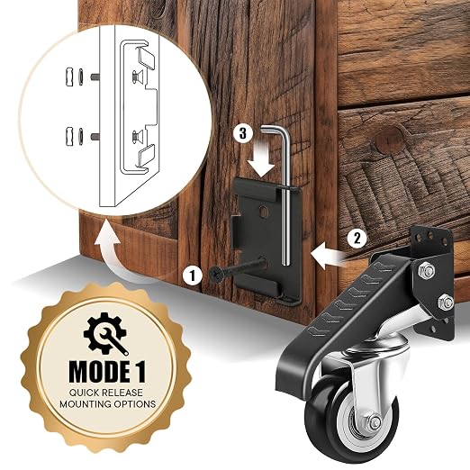 SPACECARE Workbench Casters kit 600Lbs Heavy Duty Quick Release 2 Mounting - Image 3