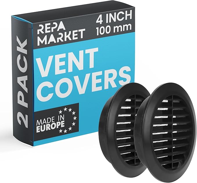 Repa Market 4 Inch Black Round Air Vent Cover by RepaMarket