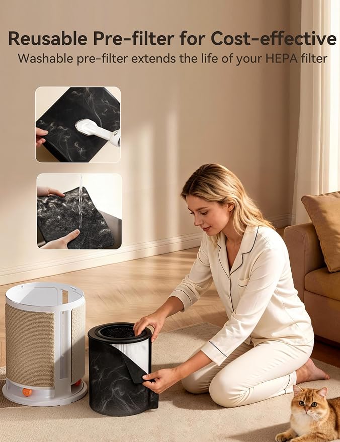 Meowant Pet Air Purifier for Home Large Room Up to 3900 Ft², U-Shape 360° Air - Image 7