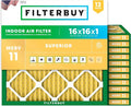 Filterbuy 16x16x1 Air Filter MERV 11 Superior Pet & Allergy Defense, by Filterbuy