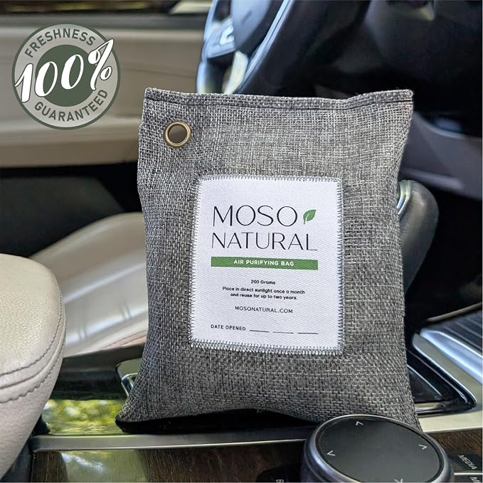 Moso Natural Air Purifying Bag 200g Premium Charcoal Odor Absorber, Car Odor - Image 3