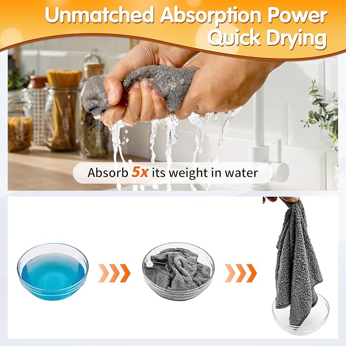FIXSMITH Microfiber Cleaning Cloth -Pack of 8, Highly Absorbent Cleaning Rags - Image 6