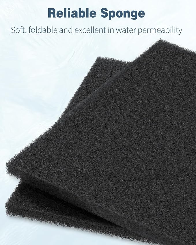 Pawfly 4 Pack Aquarium Bio Sponge Filter Media Pad, Filter Foam Sponge Pads - Image 3