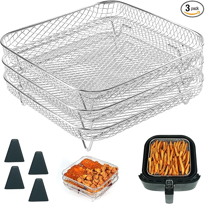 BYKITCHEN 8 inch Square Air Fryer Rack, Square Air Fryer Accessories by BYKITCHEN