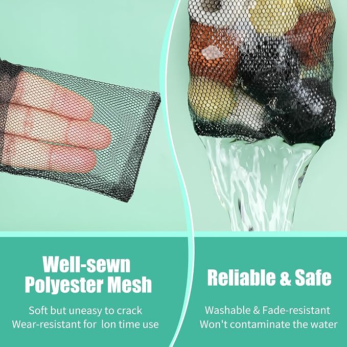 AQUANEAT 10pcs Aquarium Filter Media Bags, Fish Tank Coarse Mesh Bags - Image 2