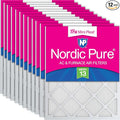 Nordic Pure 12x20x1 Tru Mini Pleat MERV 13 AC Furnace Air Filters 12 Pack | by NordicPure