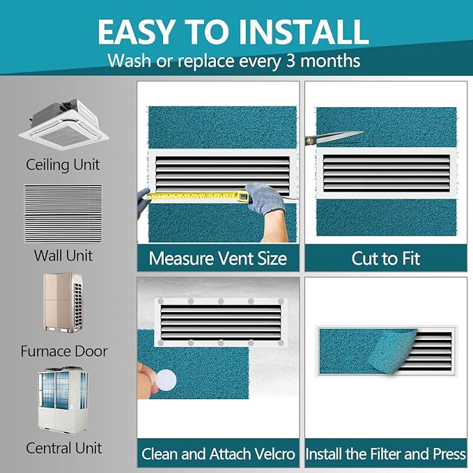 Reusable Air Filters 20x30-Cut to Size Furnace Filter, MERV 6 High Air Flow Air - Image 6