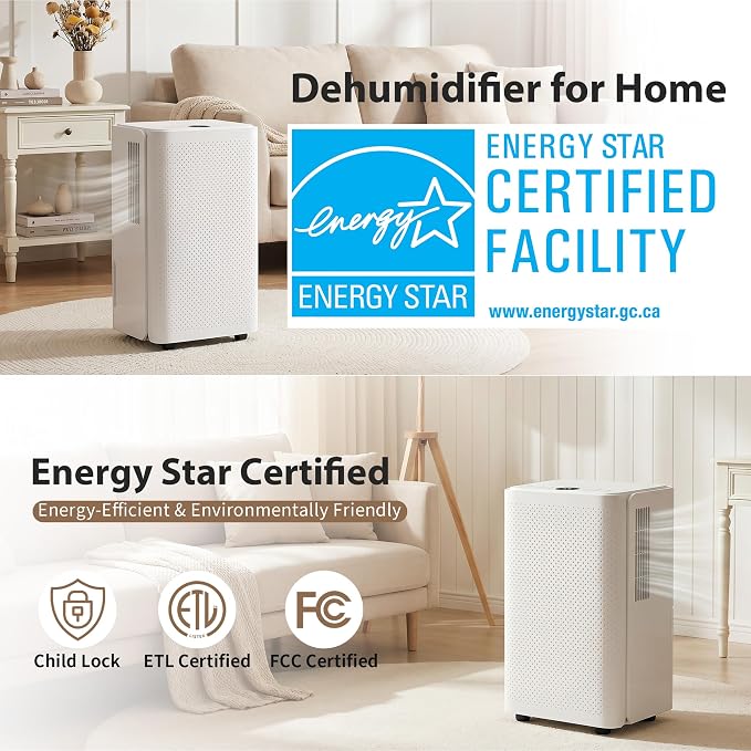 30Pints Dehumidifier with Drain Hose, 000 Sq.Ft Dehumidifier - Image 7