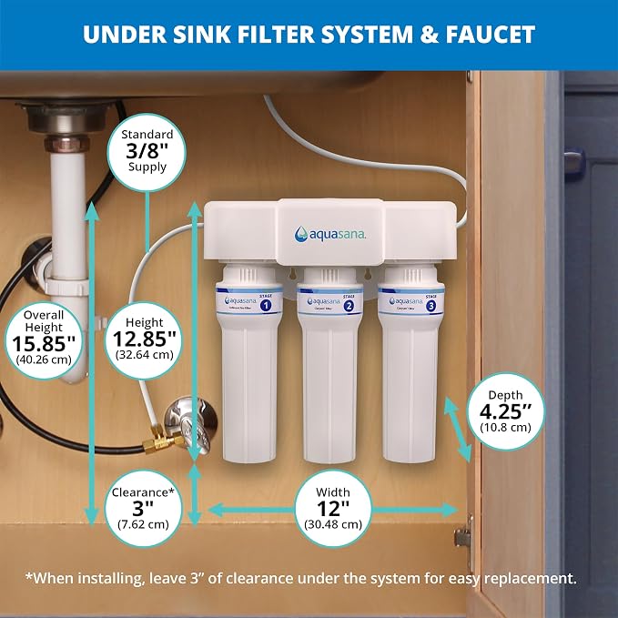 Aquasana Under Sink Water Filter | 3-Stage Max Flow Filtration | Reduces up to - Image 3