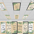 6Pcs Classroom Light Covers for Fluorescent Lights, 2x4 FT Yellow Wood Grain by Shemilly