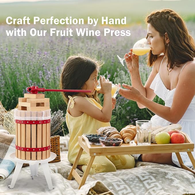 CAELUM Fruit Wine Press, 3.2 Gallon Wood Fruit and Cider Press Squeezer - Image 7