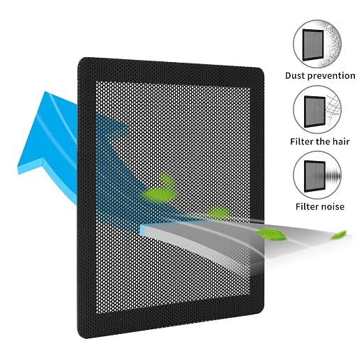 140mm Magnetic PC Case Dust Filter, 4 Pack PVC Mesh 0.8mm | 0.8mm ultra-fine - Image 3