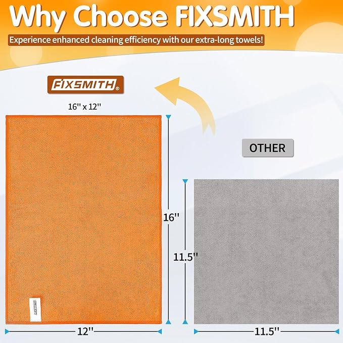 FIXSMITH Microfiber Cleaning Cloth -Pack of 50, Highly Absorbent Cleaning Rags - Image 2