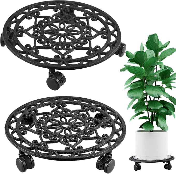 2 Packs Rolling Plant Stand by Planterhoma