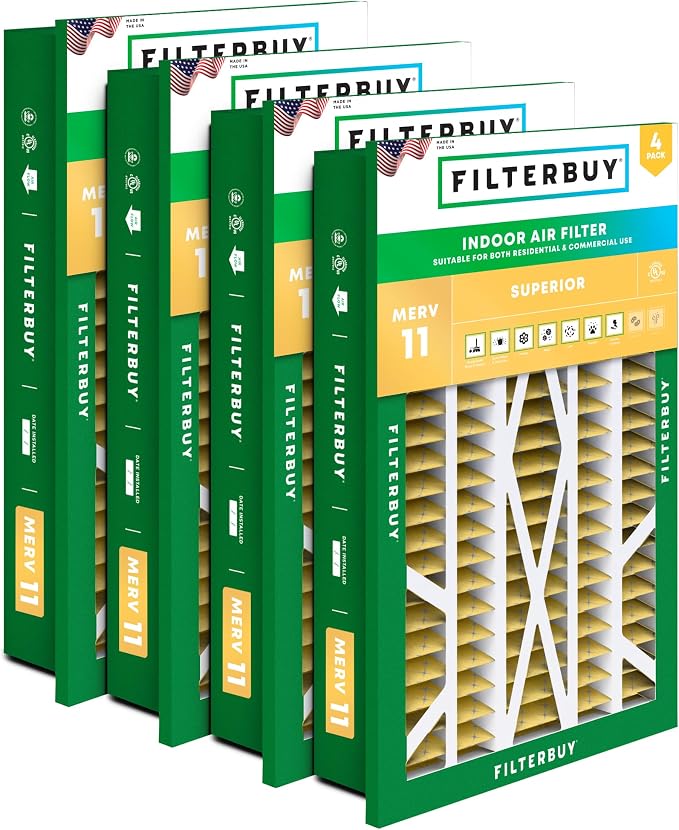 Filterbuy 20x30x5 Air Filter MERV 11 Superior Pet & Allergy Defense, by Filterbuy
