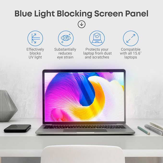 VINTEZ 15.6 inch Blue Light Blocking Screen Protector Panel - Image 3