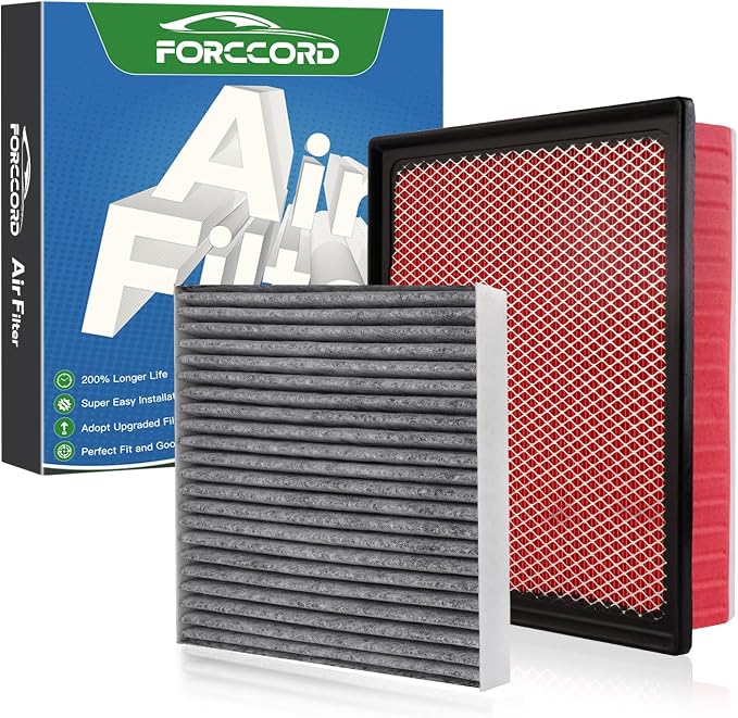 Cabin & Engine Air Filter Fit for 2016-2023 Toyota Tacoma V6 Activated Carbon by Forccord