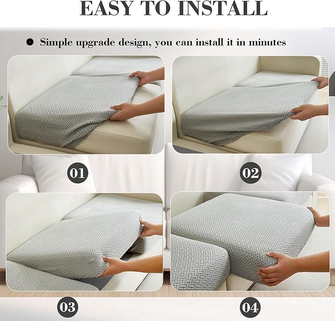 Sofa Covers Couch Covers for Sofa Pet Friendly Couch Cushion Covers Universal Sofa Covers Washable Stretch Slipcovers for Sectional Sofa (Texture Light Gray,Extra Large Single Seat Cover)