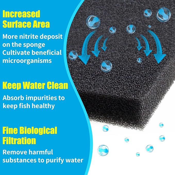 AQUANEAT Aquarium Bio Sponge Filter Media Pad 36" x 12" x 1" / 72" x 12" x 1" - Image 5